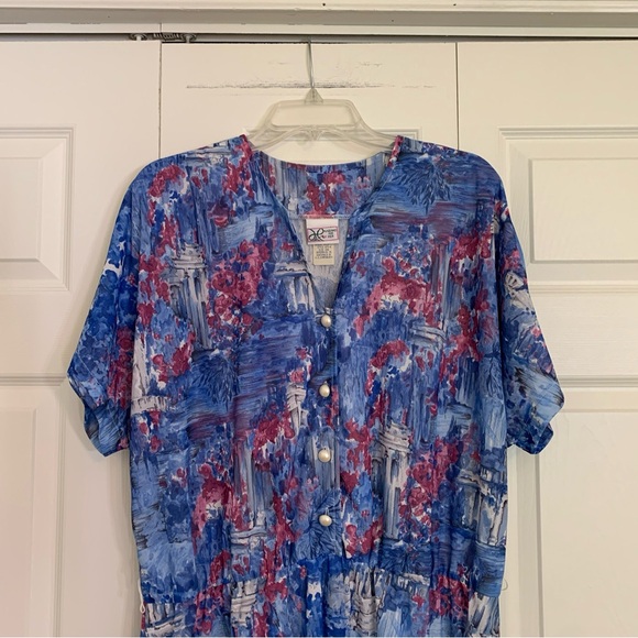 Haband for Her Vintage Summer Short Sleeve Dress Pearl Buttons size 24W.  M1 - Picture 2 of 12